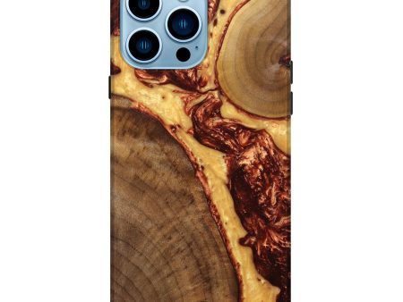 iPhone 14 Pro Max Wood+Resin Live Edge Phone Case - Emylee (Red, 633222) Online Sale