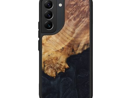 Galaxy S22 Wood+Resin Phone Case - Knox (Black & White, 637361) For Sale