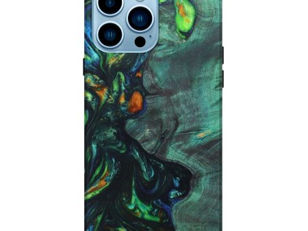 iPhone 14 Pro Max Wood+Resin Live Edge Phone Case - Madyson (Green, 631394) Supply