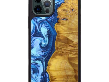 iPhone 12 Pro Max Wood+Resin Phone Case - Ariella (Blue, 636669) Fashion