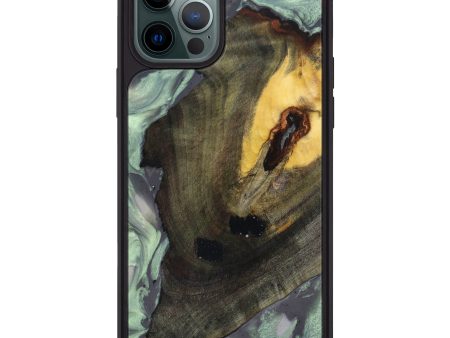 iPhone 12 Pro Max Wood+Resin Phone Case - Athena (Green, 633437) Supply