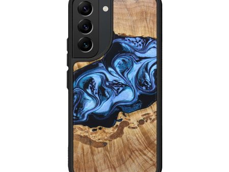 Galaxy S22 Wood+Resin Phone Case - Harlie (Blue, 634039) Fashion