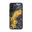 Galaxy S22 Wood+Resin Phone Case - Corine (Teal & Gold, 632538) For Sale