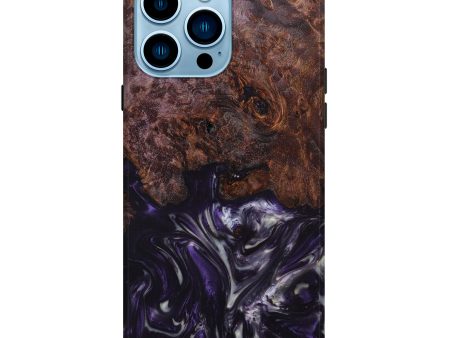 iPhone 14 Pro Max Wood+Resin Live Edge Phone Case - Sharon (Purple, 631849) For Cheap