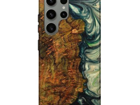 Galaxy S23 Ultra Wood+Resin Live Edge Phone Case - Abagael (Green, 633178) Discount