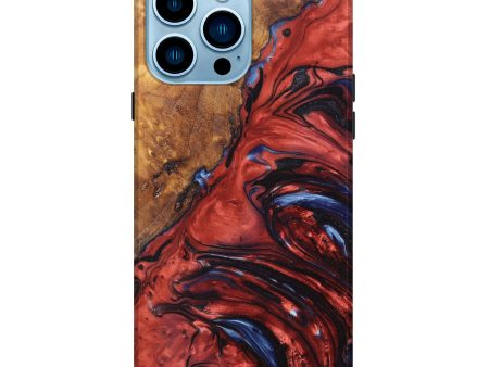 iPhone 14 Pro Max Wood+Resin Live Edge Phone Case - Hunter (Red, 631231) Online Hot Sale