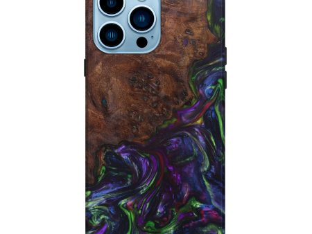 iPhone 14 Pro Max Wood+Resin Live Edge Phone Case - Tatiana (Purple, 632691) Sale