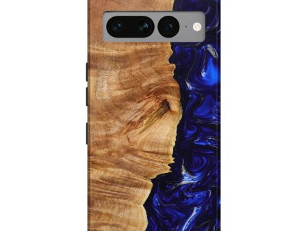 Pixel 7 Pro Wood+Resin Live Edge Phone Case - Janenna (Blue, 633179) Fashion