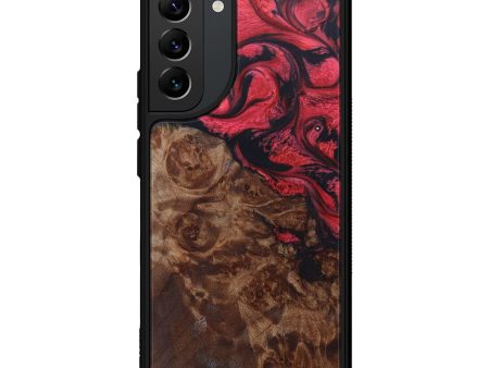 Galaxy S22 Plus Wood+Resin Phone Case - Lydia (Red, 634542) Online Hot Sale