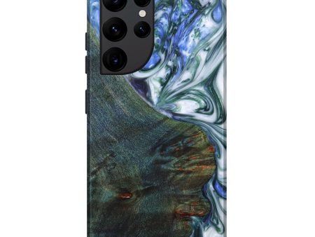 Galaxy S22 Ultra Wood+Resin Live Edge Phone Case - Nettle (Green, 633221) Online Sale