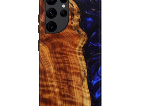 Galaxy S22 Ultra Wood+Resin Live Edge Phone Case - Othella (Blue, 633226) For Sale