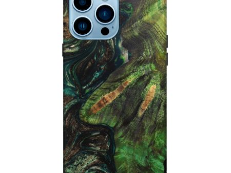 iPhone 14 Pro Max Wood+Resin Live Edge Phone Case - Johnnie (Green, 631656) Online