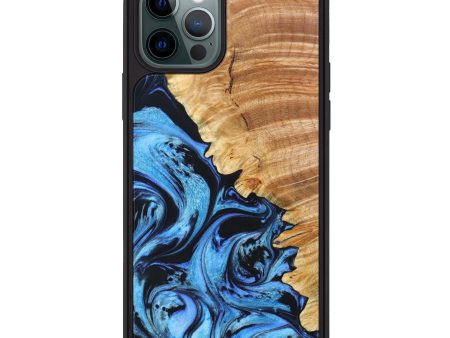 iPhone 12 Pro Wood+Resin Phone Case - Angela (Blue, 636675) Hot on Sale