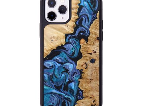 iPhone 11 Pro Wood+Resin Phone Case - Enid (Blue, 631316) For Discount