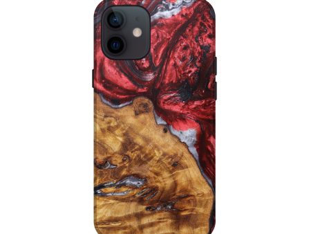 iPhone 12 mini Wood+Resin Live Edge Phone Case - Ali (Red, 631542) Online now