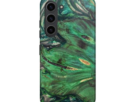 Galaxy S23 Wood+Resin Live Edge Phone Case - Leontyne (Green, 633811) Supply