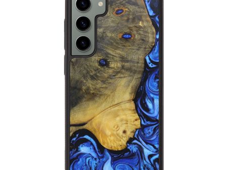 Galaxy S23 Plus Wood+Resin Phone Case - Bailey (Blue, 637444) Hot on Sale