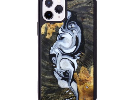 iPhone 11 Pro Wood+Resin Phone Case - Angeline (Black & White, 635434) Fashion