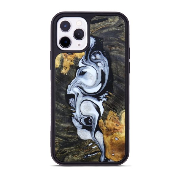 iPhone 11 Pro Wood+Resin Phone Case - Angeline (Black & White, 635434) Fashion