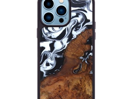 iPhone 14 Pro Max Wood+Resin Phone Case - Tyrell (Black & White, 631742) Supply