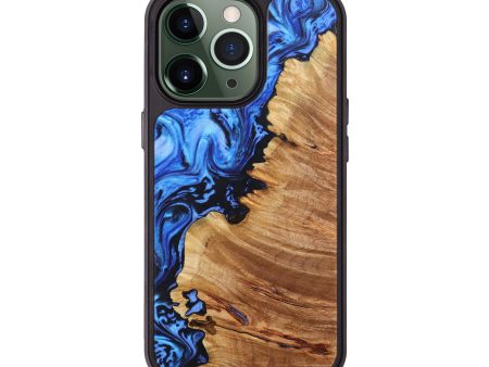 iPhone 13 Pro Wood+Resin Phone Case - Kody (Blue, 637446) Online now