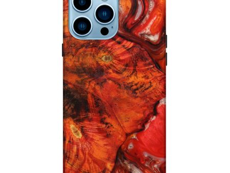 iPhone 14 Pro Max Wood+Resin Live Edge Phone Case - Roe (Red, 633184) Cheap