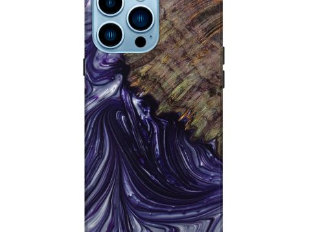 iPhone 14 Pro Max Wood+Resin Live Edge Phone Case - Nertie (Purple, 633245) Supply