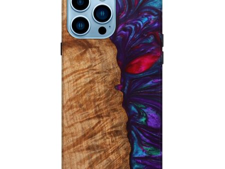 iPhone 14 Pro Max Wood+Resin Live Edge Phone Case - Benoite (Purple, 633233) Discount