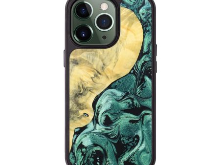 iPhone 13 Pro Wood+Resin Phone Case - Justino (Green, 633914) Fashion