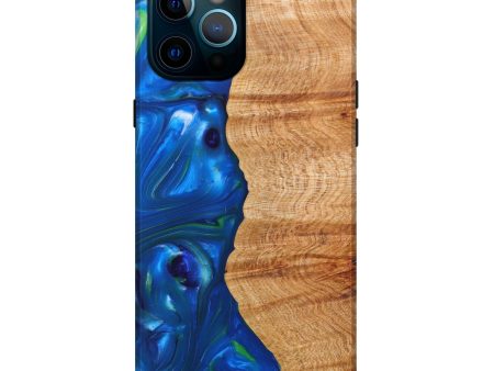 iPhone 12 Pro Max Wood+Resin Live Edge Phone Case - Housseini (Blue, 633288) Online Sale