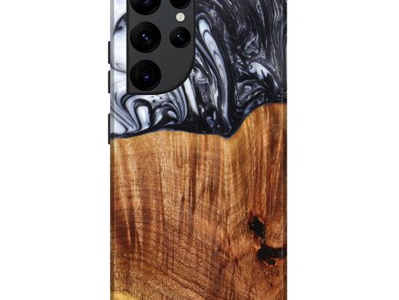 Galaxy S22 Ultra Wood+Resin Live Edge Phone Case - Laquan (Black & White, 633087) Online Hot Sale