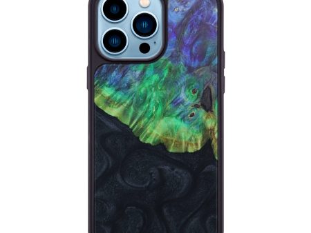 iPhone 14 Pro Max Wood+Resin Phone Case - Axel (Black & White, 637368) Cheap