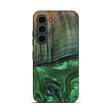 Galaxy S23 Wood+Resin Live Edge Phone Case - Lenka (Green, 633182) For Discount