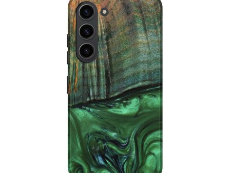 Galaxy S23 Wood+Resin Live Edge Phone Case - Lenka (Green, 633182) For Discount