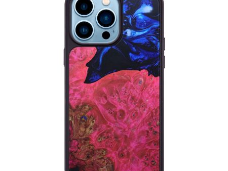 iPhone 14 Pro Max Wood+Resin Phone Case - Archie (Blue, 634066) Fashion