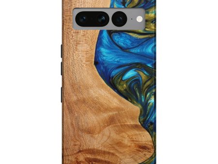 Pixel 7 Pro Wood+Resin Live Edge Phone Case - Carina (Blue, 633238) For Cheap