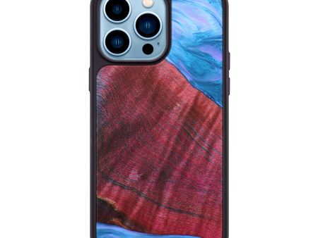 iPhone 14 Pro Max Wood+Resin Phone Case - Trisha (Blue, 637445) Supply