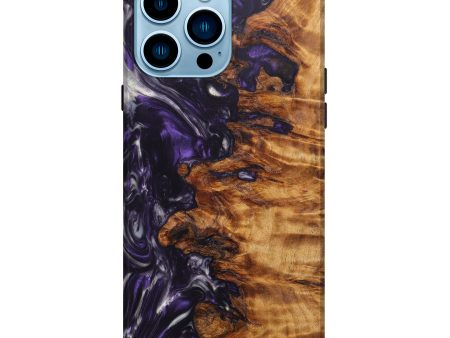 iPhone 14 Pro Max Wood+Resin Live Edge Phone Case - Enid (Purple, 631660) Sale