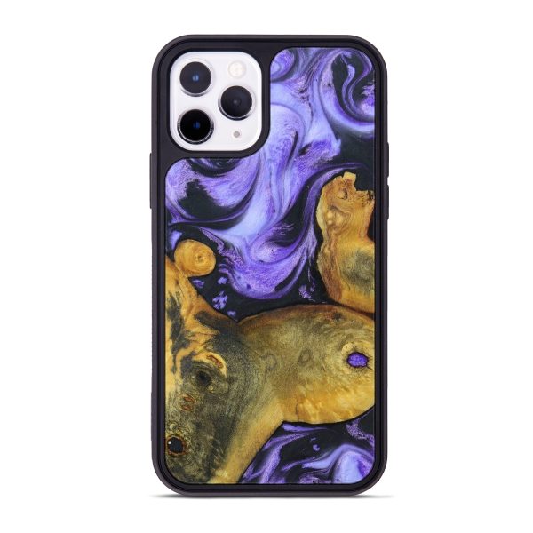 iPhone 11 Pro Wood+Resin Phone Case - Carroll (Purple, 631341) For Sale