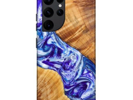 Galaxy S22 Ultra Wood+Resin Live Edge Phone Case - Elena (Purple, 631658) Sale