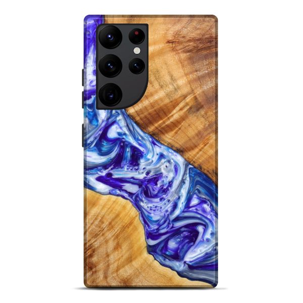 Galaxy S22 Ultra Wood+Resin Live Edge Phone Case - Elena (Purple, 631658) Sale