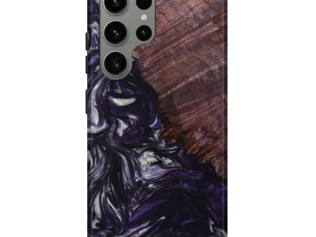 Galaxy S23 Ultra Wood+Resin Live Edge Phone Case - Elina (Purple, 632693) Sale