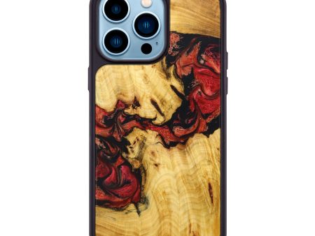 iPhone 14 Pro Max Wood+Resin Phone Case - Cheyanne (Red, 632629) Sale