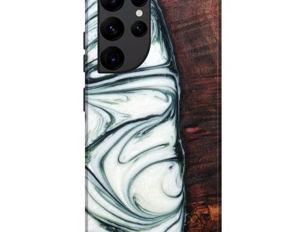 Galaxy S22 Ultra Wood+Resin Live Edge Phone Case - Brodie (Black & White, 633088) Sale