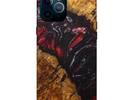 iPhone 12 Pro Max Wood+Resin Live Edge Phone Case - Linell (Red, 633148) Discount