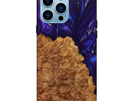 iPhone 14 Pro Max Wood+Resin Live Edge Phone Case - Eveline (Purple, 633247) on Sale