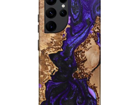 Galaxy S22 Ultra Wood+Resin Live Edge Phone Case - Isaiah (Purple, 636304) Sale