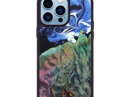 iPhone 14 Pro Max Wood+Resin Phone Case - Aiden (Blue, 632355) Cheap