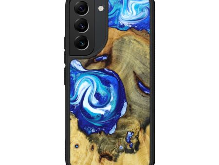 Galaxy S22 Wood+Resin Phone Case - Ruben (Blue, 632045) Fashion