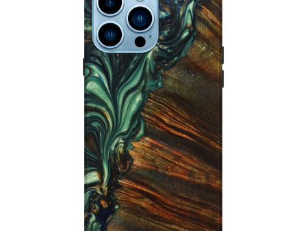 iPhone 14 Pro Max Wood+Resin Live Edge Phone Case - Melisenda (Green, 633164) Online now